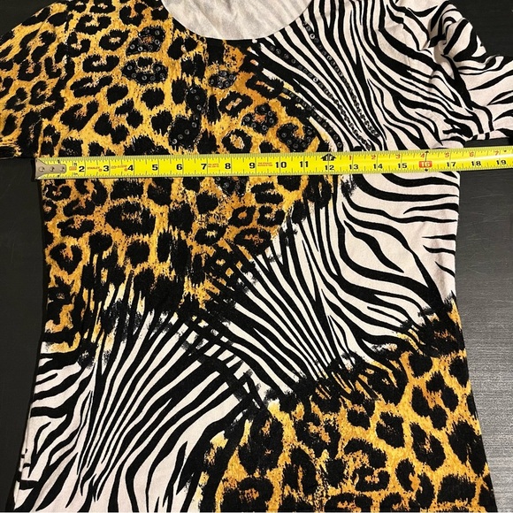 Pierri New York Sweater Women's Size M Zebra Cheetah Animal Print Long Sleeve - Picture 7 of 8